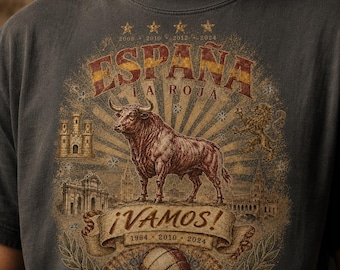 Vintage Spanje voetbalshirt: La Roja Toro Heritage Retro T-shirt