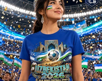 Shirt WK voetbal Oezbekistan 2026 Silk Road T-shirt voetbalfan cadeau Sneeuwluipaard