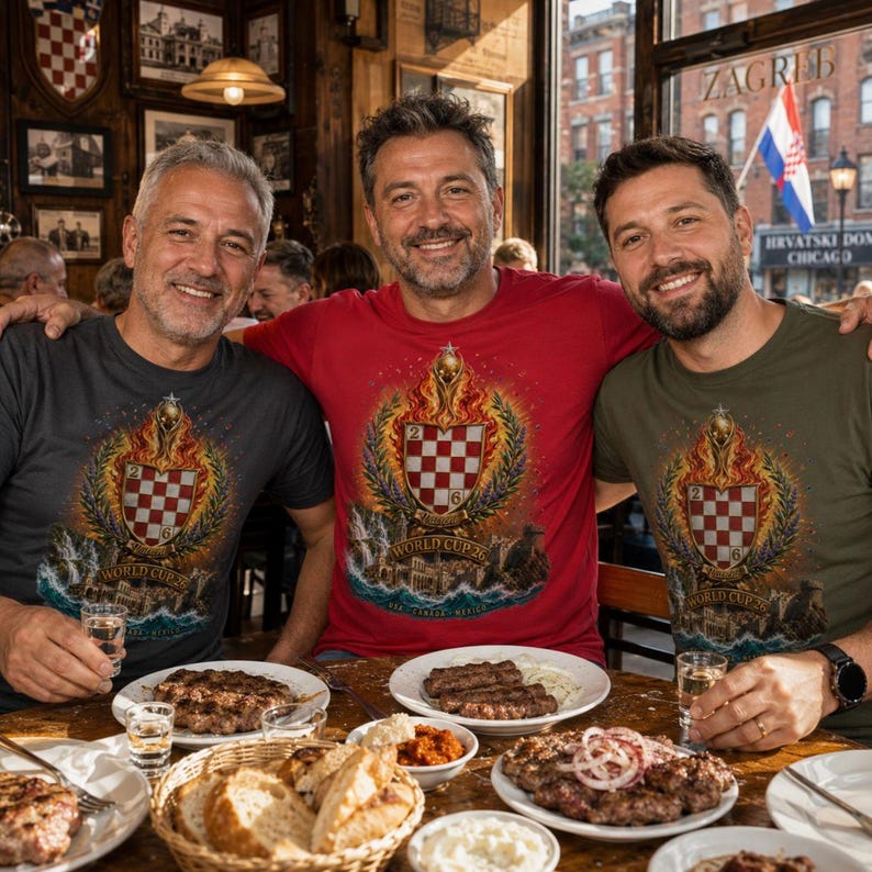 Croacia Camiseta Futbol, Mundial 2026 Cuadros, Rojo Blanco Tee imagen 4