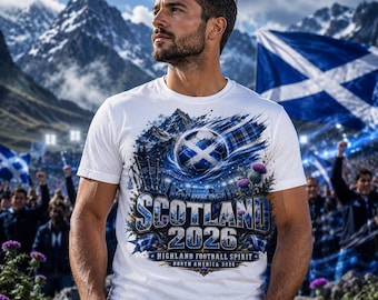 Schotland WK 2026 shirt tartan leger voetbal geest voetbal T-shirt fan cadeau Unisex