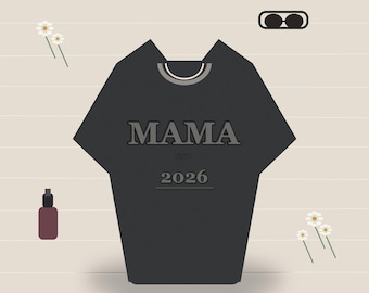 Mama Est Sweatshirt, Raised Text Sweater, Retro Custom Year Graphic