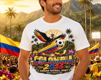 Colombia WK voetbal 2026 T-shirt: Andes-voetbalgeest fan-T-shirt