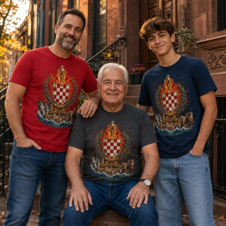 Croacia Camiseta Futbol, Mundial 2026 Cuadros, Rojo Blanco Tee imagen 6