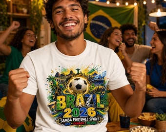 2026 Brazil Samba Football Spirit Shirt Retro Carnival Soccer T-shirt Unisex