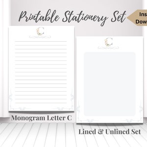 Printable Stationery Set Printable Stationery Set Elegant Letter C ...