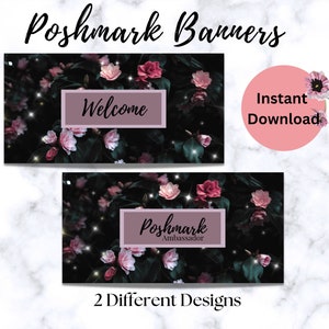 Poshmark Banner Poshmark Sign Poshmark Header Poshmark Seller Closet Banner Floral Sparkle Poshmark Banner Poshmark Template Reseller Banner