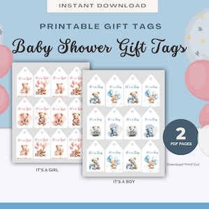 Printable Baby Shower Gift Tags Printable Baby Gift Tags Printable Gift ...