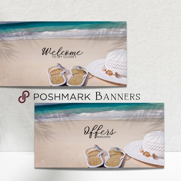 Poshmark Banner Sign Vacation Sunny Beach Posh Header Poshmark Seller Banner Poshmark Business Banner Poshmark Template Reseller Banner