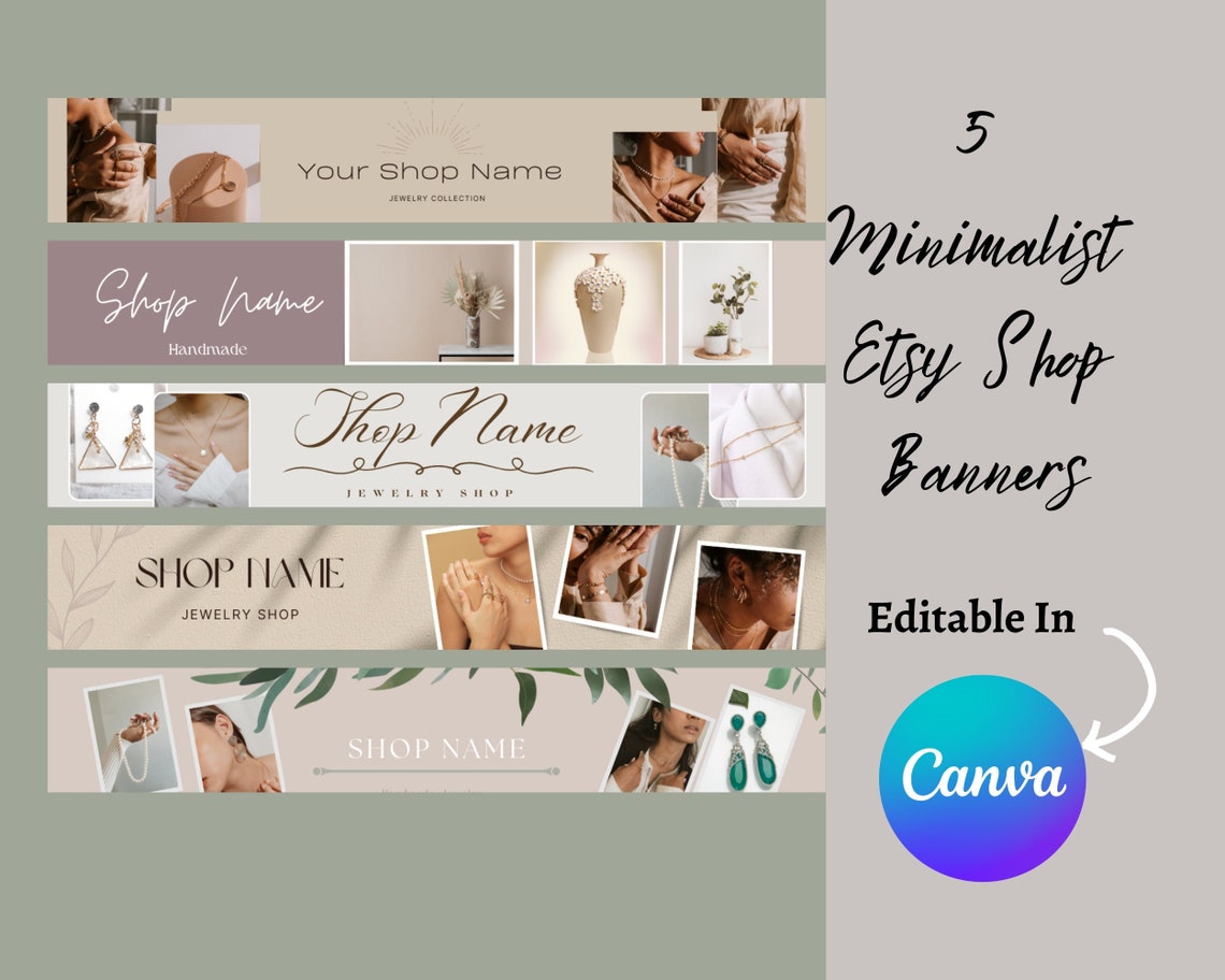 Etsy Banner Template Etsy Cover Banner Editable Canva Template Cover