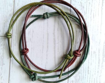 Adjustable Handmade Leather Cord Bracelet Minimalist Boho Bracelet Handmade Leather Cord Bracelet Gift Leather Accessory Gift