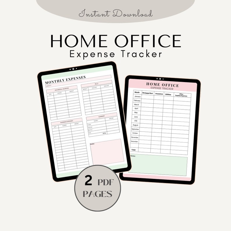 Small Business Expense Tracker Home Office Expense Tracker Etsy