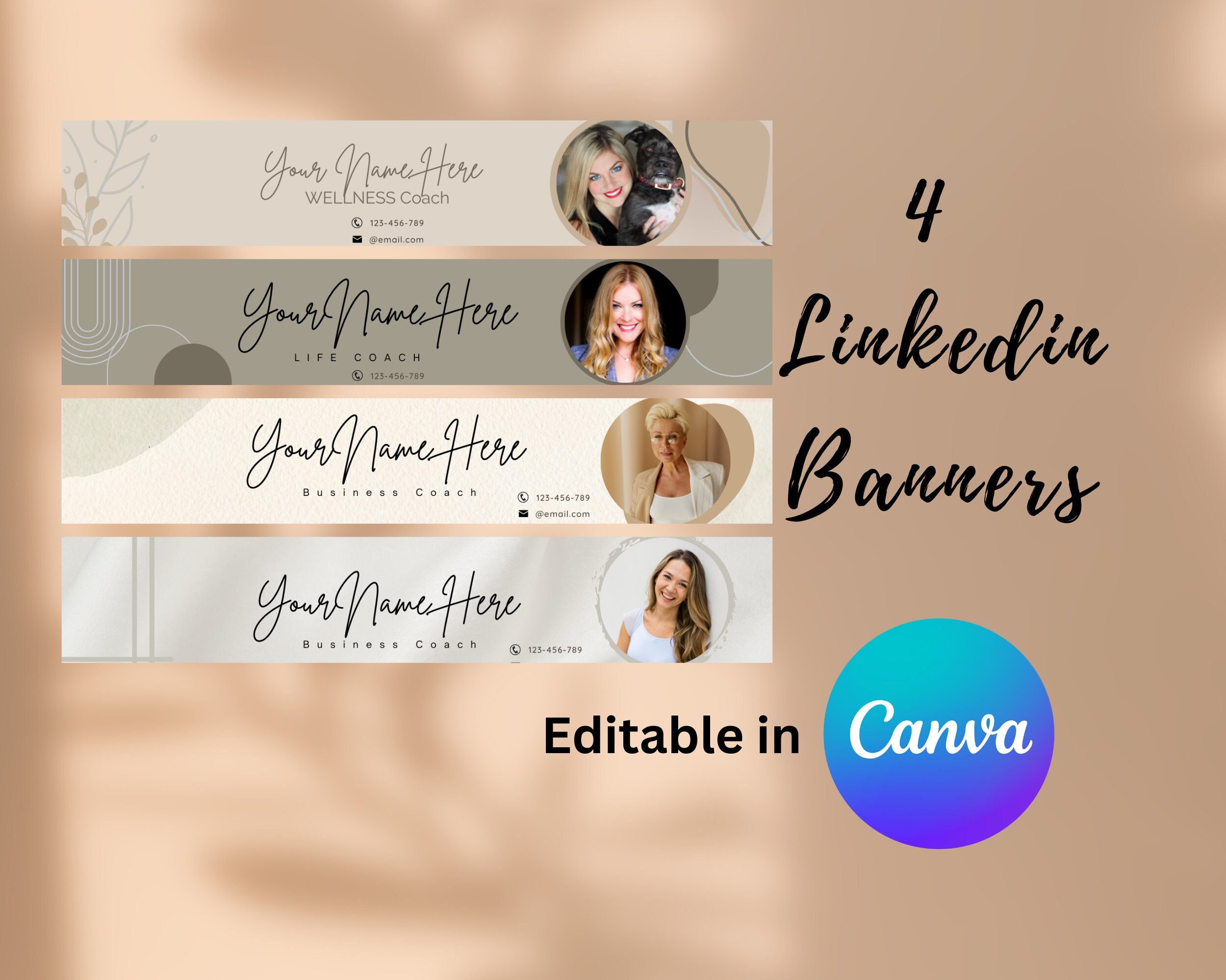 Linkedin Editable Frame Linkedin Banner Template Minimalist Linkedin Banners Canva Template ...