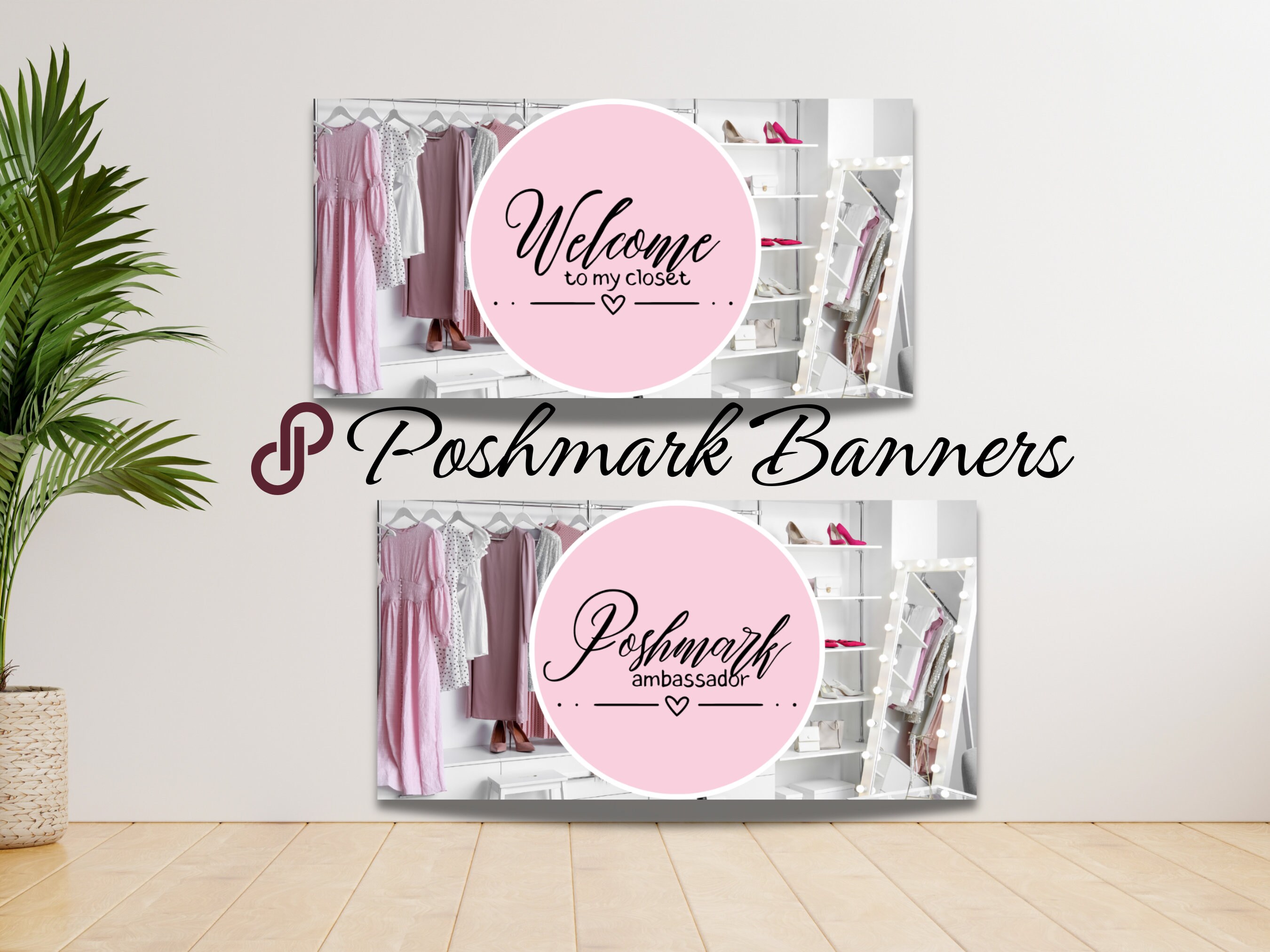 Poshmark Banner Sign Pink and Pretty Posh Header Poshmark Closet Banner Poshmark Business Banner Poshmark Template Reseller Banner