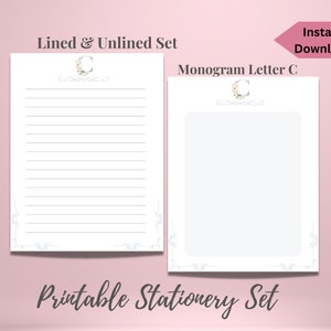 Printable Stationery Set Printable Stationery Set Elegant Letter C ...