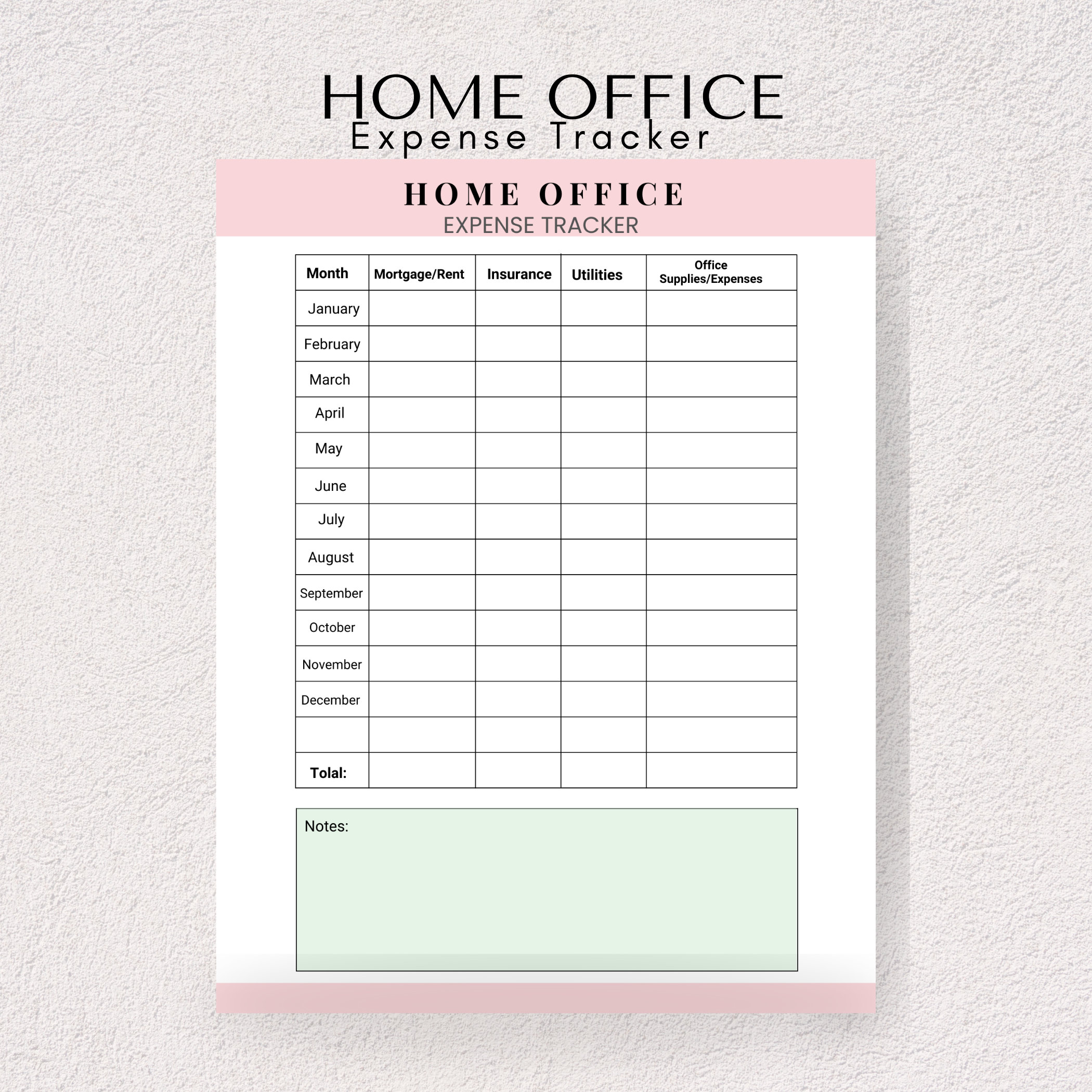Small Business Expense Tracker Home Office Expense Tracker Etsy