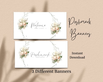 Poshmark Banner Sign Floral Wreath Spring Theme Header Poshmark Closet Banner Poshmark Business Banner Poshmark Template Reseller Banner