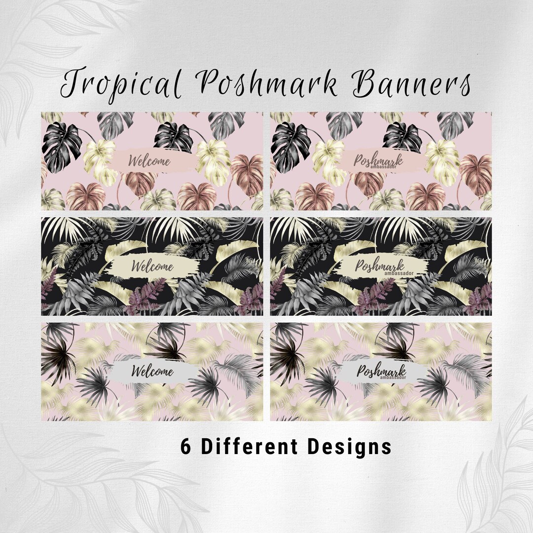Poshmark Banner Sign Poshmark Pink Tropical Header Poshmark Etsy