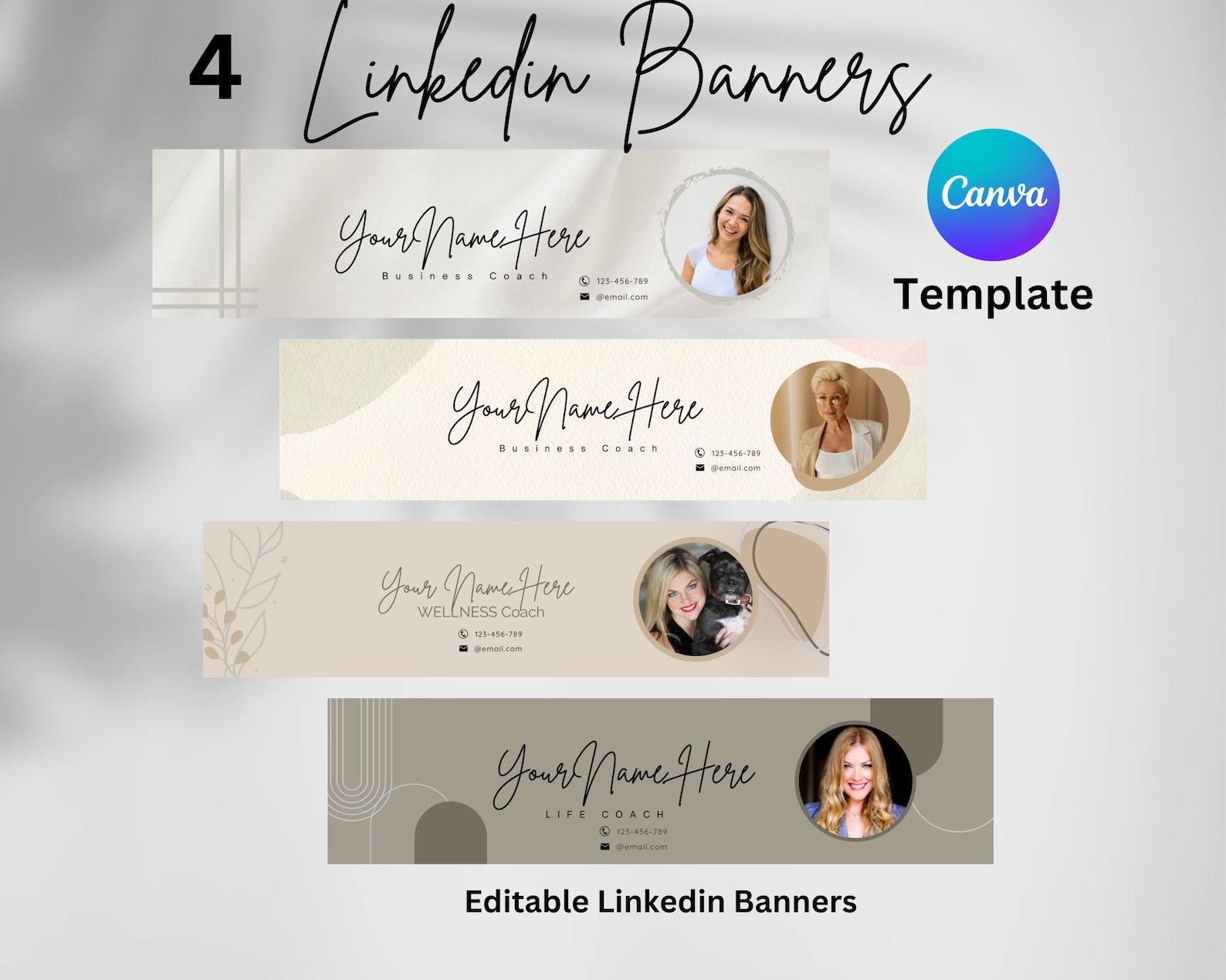 Linkedin Banner Template Minimalist Linkedin Banners Canva Template ...