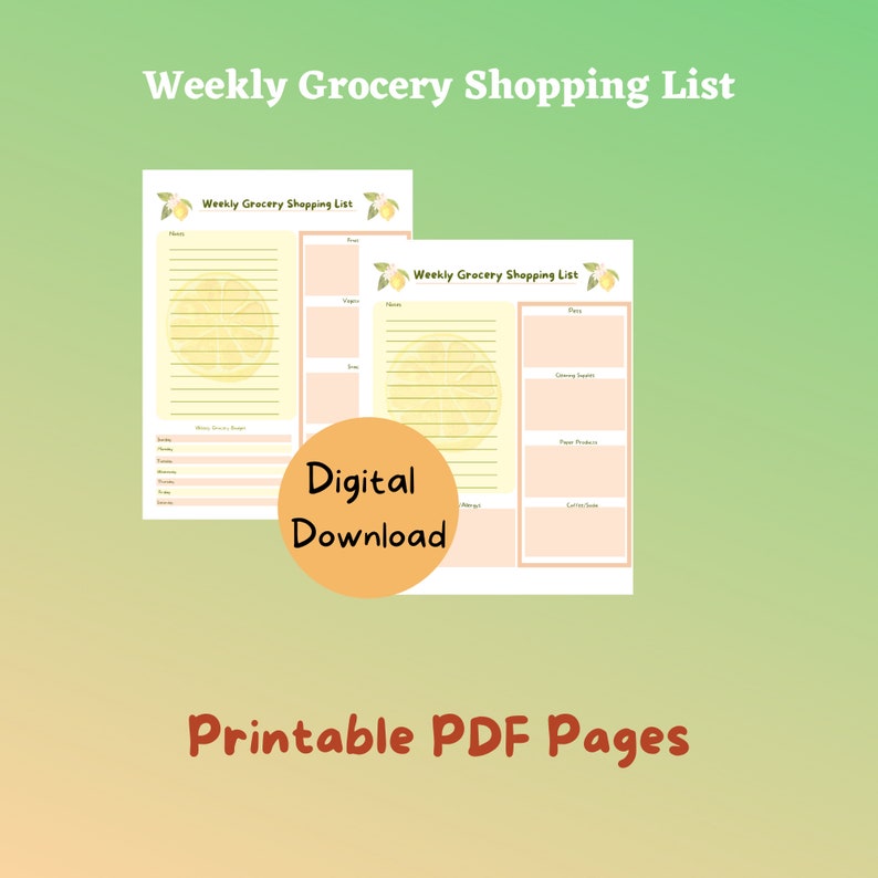 Grocery List Printable Digital Download Weekly Budget Etsy grocery-list-printable-weekly-grocery-list-weekly-shopping-list