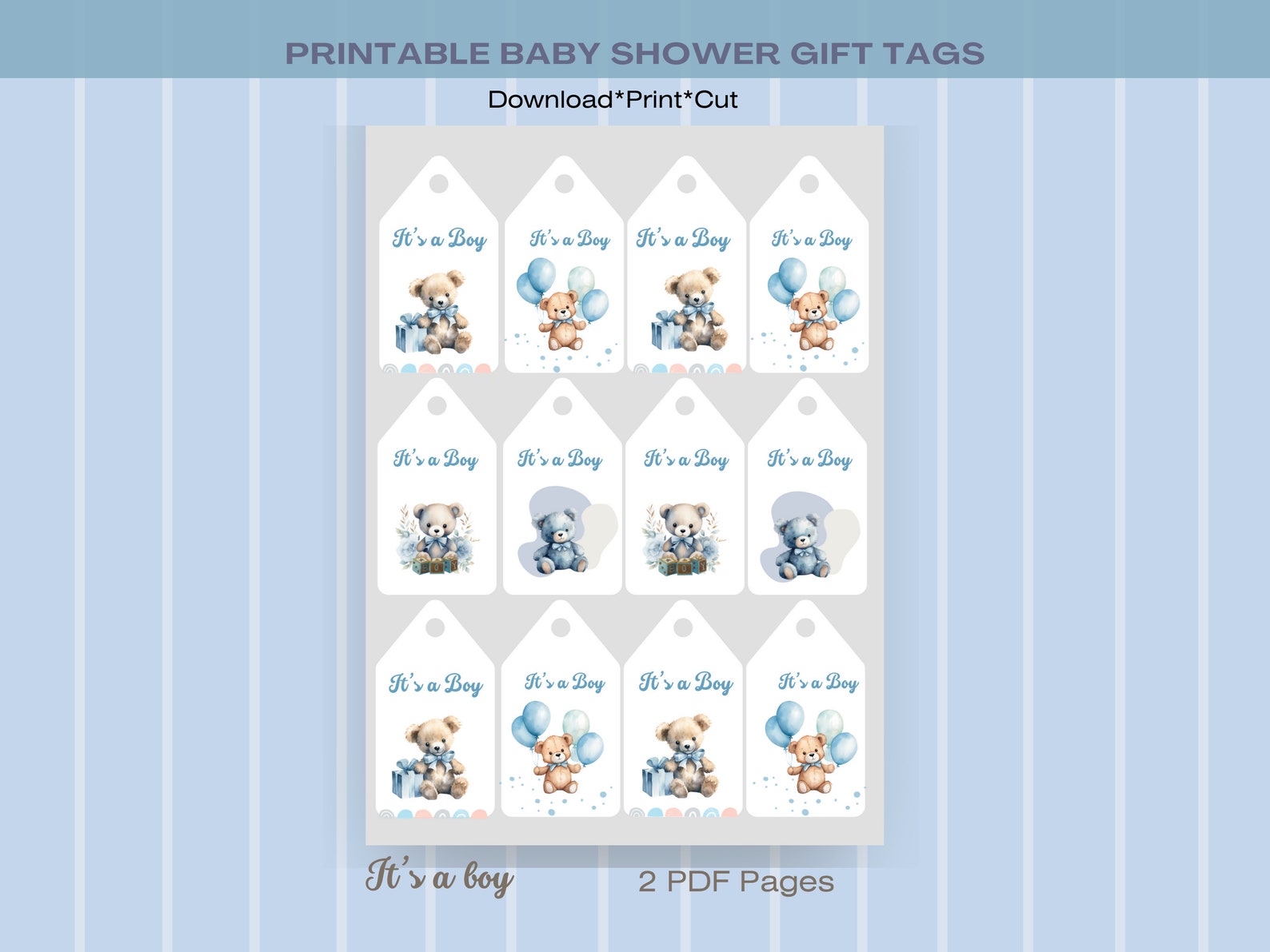 Printable Baby Shower Gift Tags Printable Baby Gift Tags Printable Gift ...