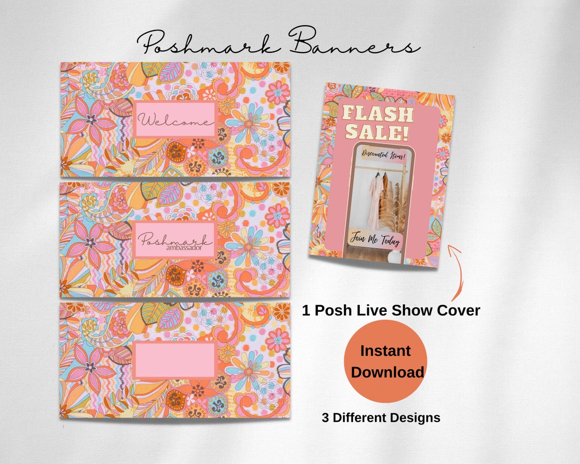 Poshmark Banner Sign Poshmark Header Poshmark Live Show Cover Retro