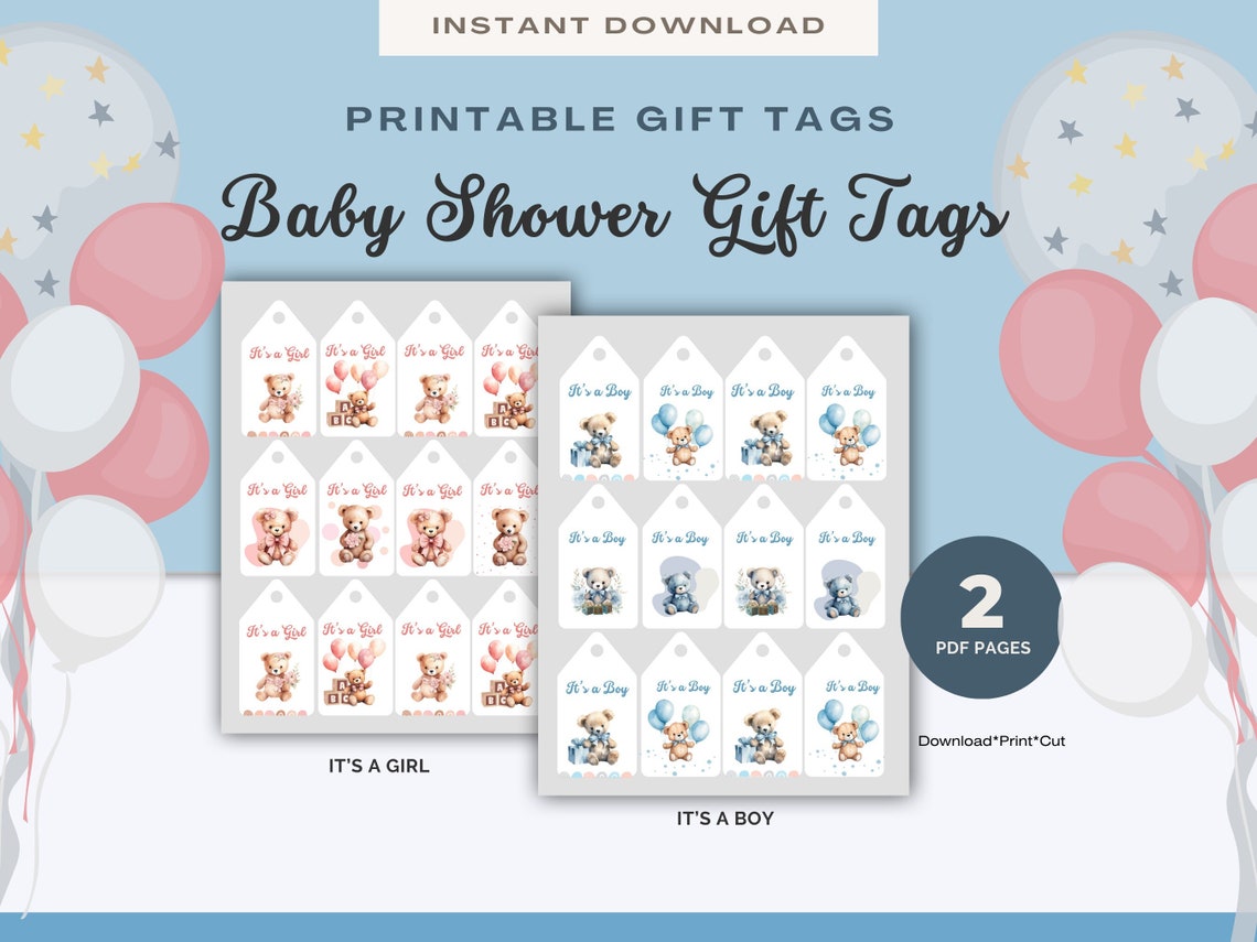 Printable Baby Shower Gift Tags Printable Baby Gift Tags - Etsy