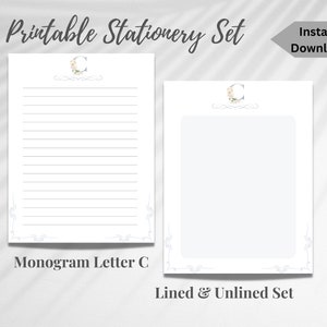 Printable Stationery Set Printable Stationery Set Elegant Letter C ...