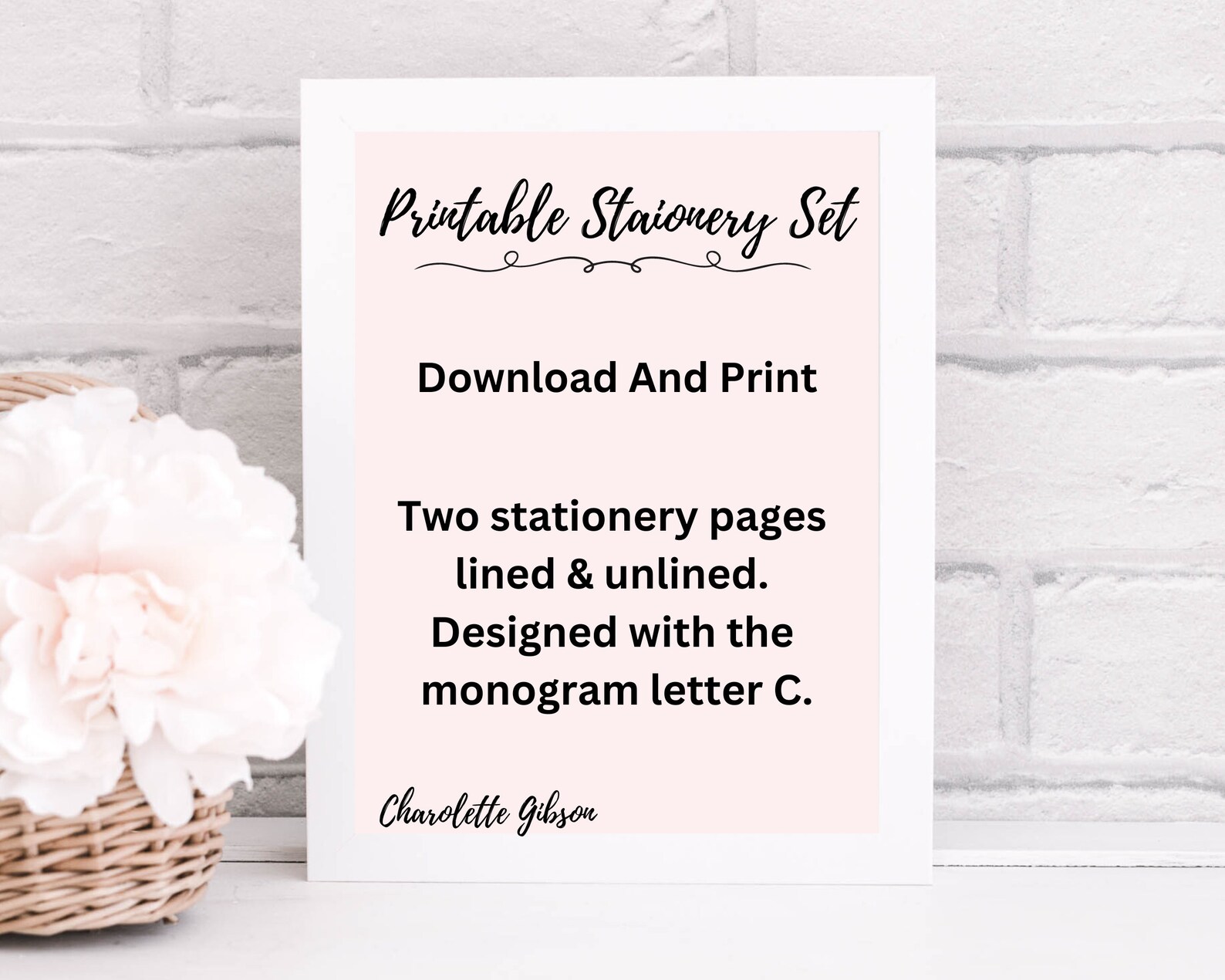Printable Stationery Set Printable Stationery Set Elegant Letter C ...