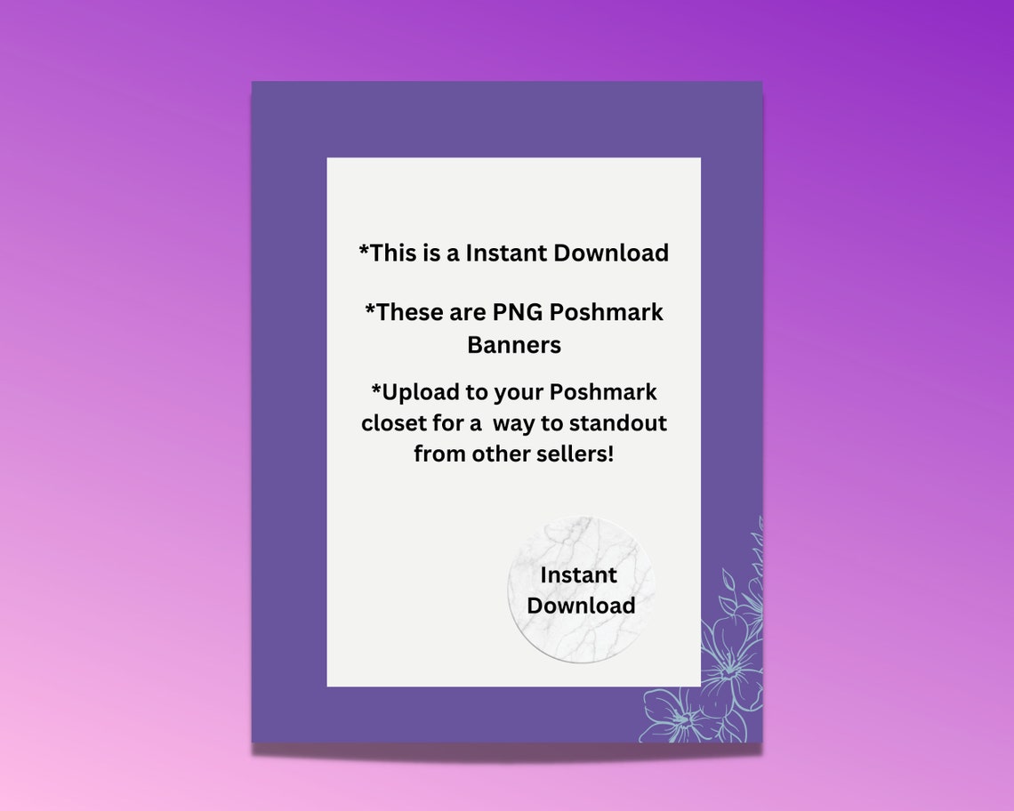 Poshmark Banner Poshmark Sign Poshmark Header Poshmark Seller Etsy