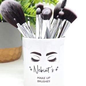 Porta pennelli per il trucco: porta accessori in ceramica personalizzato