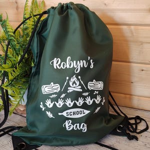 Cartable forêt personnalisé | Sac de sport | pour bottes en caoutchouc | Retour à l'école | Poignées de transport pour sac de sport | Sac Wellies résistant à l'eau