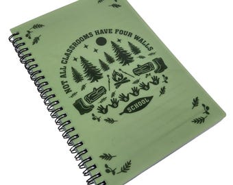 Cuaderno rayado de la escuela del bosque / Bloc de notas A5 para aprendizaje al aire libre