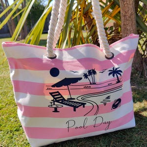 Personalisierte Strandtasche | Nautische Strandtasche | Urlaub Strandtasche Geschenk | Luxus Reisetasche | Sommer Tote | Urlaub Geschenk | Reisetasche | Gestreift