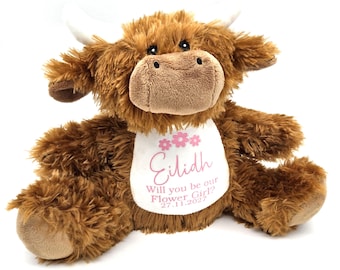 Propuesta personalizada para niña de las flores / ¿Quieres ser mi dama de honor? / Osito de peluche para la boda