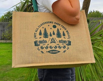 Mochila escolar personalizada para el bosque: Regalo para líderes de aprendizaje al aire libre / Bolso para profesores