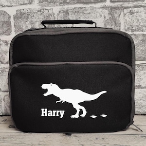 Sac à lunch personnalisé dinosaure | Boîte à lunch dinosaure | Retour à l'école | Sac d'école | Cadeau dinosaure | Dinosaure T-Rex | Rex | Sac d'éventail dinosaure