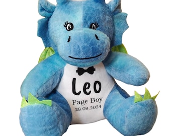 Dragón de peluche para propuesta de matrimonio: recuerdo de paje de peluche azul