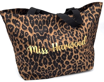 Bolsa de profesor personalizada con estampado de leopardo: bolso con estampado animal / regalo para profesores