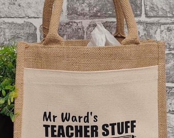 Bolsa de tela personalizada: artículos para profesores / bolsa de almuerzo / bolsa de compras