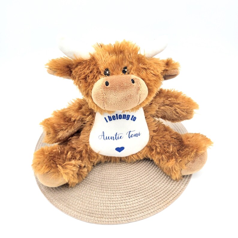 Personalised Highland Cow Gift: Plush Cow Toy | Cuddly Companion | Soft Toy | New born Keepsake image 4