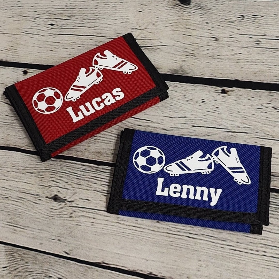 Personalised Football Wallet for Children, Kids, Boys, Girls, Unisex