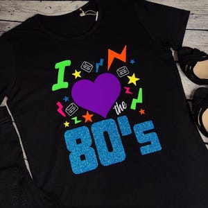 Maglietta I Love The 80s: maglietta retrò / abbigliamento per feste a tema anni Ottanta