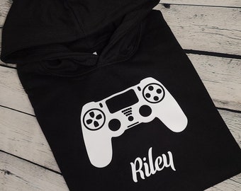 Personalised Gaming Hoody | Children&#39;s Unisex Gamer Jumper | Gaming Fan, Birthday Gift | Gaming Controller Hoody | Custom, Winter Jumper |