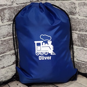 Sac train personnalisé | École Gym-sac | Équipement de sport | Sac train Choo Choo | Sac de sport | Retour à l'école | Sac à jouets Train | Kit PE