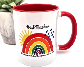 Taza Arcoíris: Regalo de agradecimiento / Taza con diseño de lluvia y sol