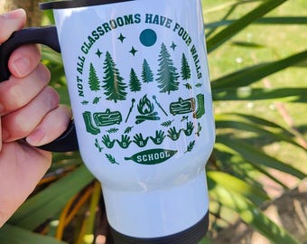 Kubek podróżny Forest School | Kubek ze stali nierdzewnej o pojemności 14 uncji, do nauki na świeżym powietrzu