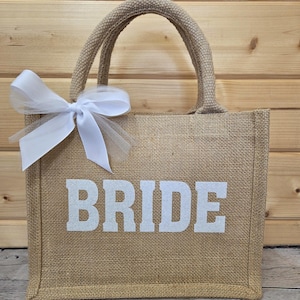 Bride Gift | Personalised Bride Bag | Hen Party Gift | Wedding Gift | Bride Jute Bag | Bride To Be Gift | Hen Weekend Bag | Bride Tote Bag