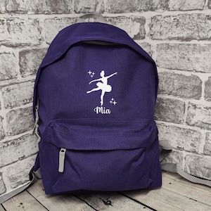 Sac ballerine personnalisé | Sac à dos d'école | Imprimé ballerine | Sac à dos | Retour à l'école | Sac de danse classique | Unisexe | Cartable personnalisé