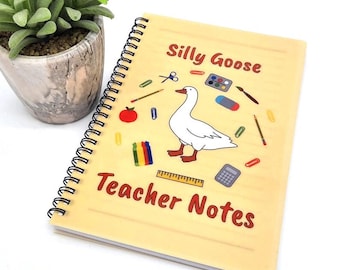 Bloc de notas personalizado de Silly Goose: Cuaderno / Libro rayado tamaño A5 / Diseño personalizado único / No generado por IA
