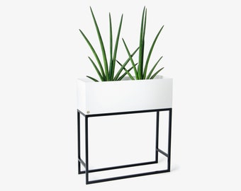 Modern Metal Steel Plant Box Flower Box Plant Rack Tall Plant Holder Indoor Plant Stand Loft Planter Plant Stand Large Plant Pot White Black